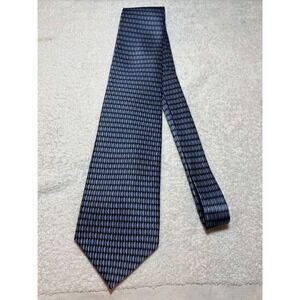 Cocktail Colors Mens Silk Necktie Blue Grey Geometric Oval Pattern Hand Made